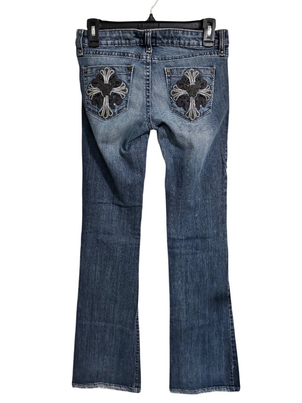 Rock 47 By Wrangler Bootcut Jeans With Embroidered Cross Back Pockets